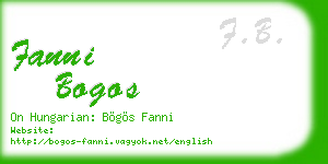 fanni bogos business card